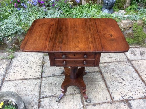 PRETTY REGENCY ROSEWOOD WORK TABLE - ADDITIONAL PHOTO 7