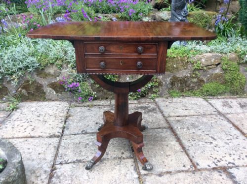 PRETTY REGENCY ROSEWOOD WORK TABLE - ADDITIONAL PHOTO 8