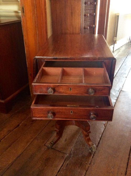 PRETTY REGENCY ROSEWOOD WORK TABLE - ADDITIONAL PHOTO 9