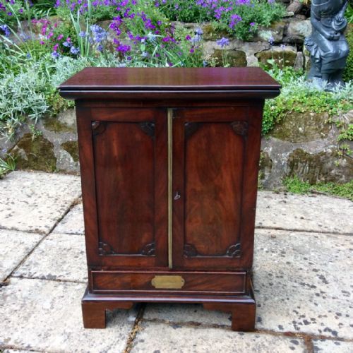 small mahogany campaign folio cupboard - CATEGORY: ANTIQUE CUPBOARDS - DATED REGENCY