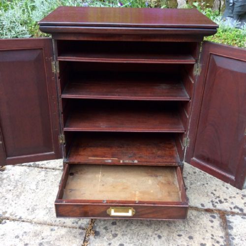SMALL MAHOGANY CAMPAIGN FOLIO CUPBOARD - ADDITIONAL PHOTO 1