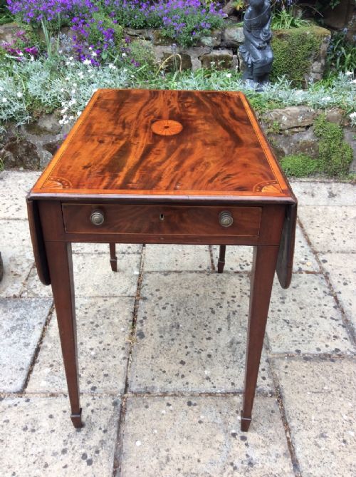 georgian inlaid pembroke table - CATEGORY: ANTIQUE TABLES - DATED 1800
