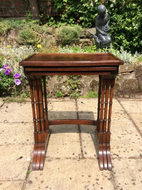 NEST OF 3 MAHOGANY TABLES - ADDITIONAL PHOTO 6