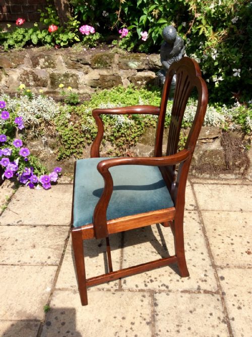GOOD GEORGIAN ELBOW OR CARVER CHAIR - ADDITIONAL PHOTO 3