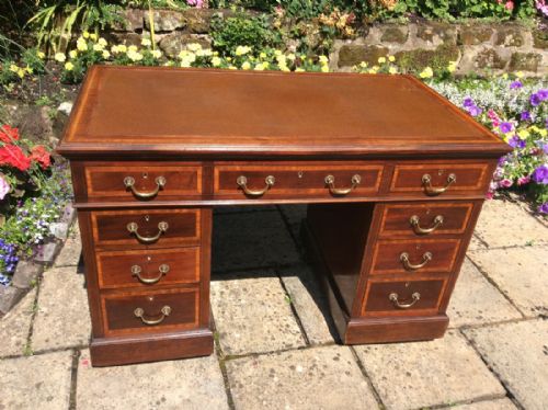 maple and co pedestal desk - CATEGORY: ANTIQUE DESKS - DATED EDWARDIAN