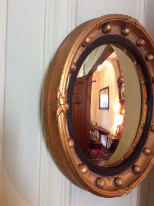 REGENCY CONVEX GILT MIRROR - ADDITIONAL PHOTO 2
