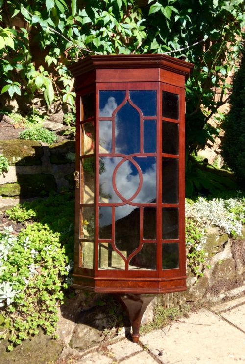 edwardian glazed corner cupboard - CATEGORY: ANTIQUE CUPBOARDS - DATED EDWARDIAN