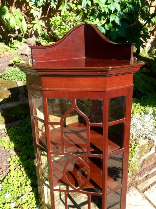 EDWARDIAN GLAZED CORNER CUPBOARD - ADDITIONAL PHOTO 1