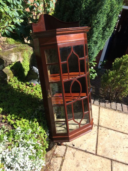 EDWARDIAN GLAZED CORNER CUPBOARD - ADDITIONAL PHOTO 4