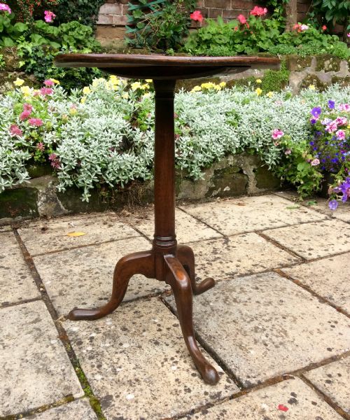 SMALL OAK AND ELM TRIPOD TABLE - ADDITIONAL PHOTO 2
