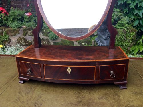 INLAID BOW FRONT TOILET DRESSING MIRROR - ADDITIONAL PHOTO 1