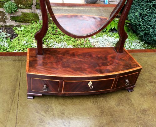 INLAID BOW FRONT TOILET DRESSING MIRROR - ADDITIONAL PHOTO 3