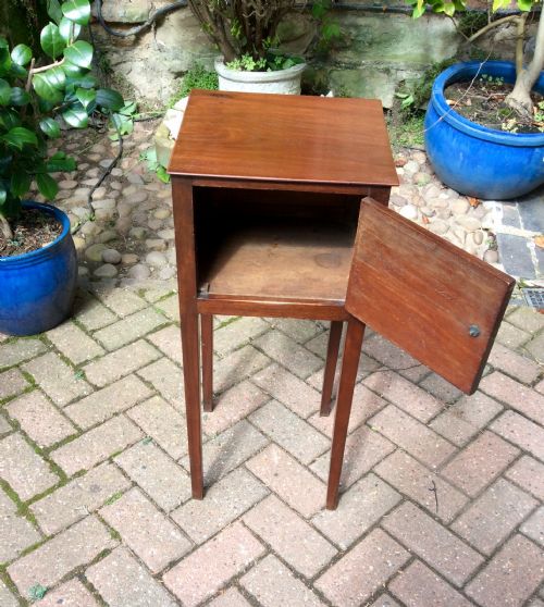 VERY SMALL GEORGIAN MAHOGANY BESIDE POT CUPBOARD - ADDITIONAL PHOTO 1