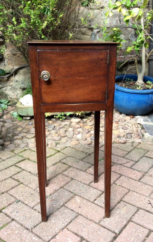 VERY SMALL GEORGIAN MAHOGANY BESIDE POT CUPBOARD - ADDITIONAL PHOTO 3