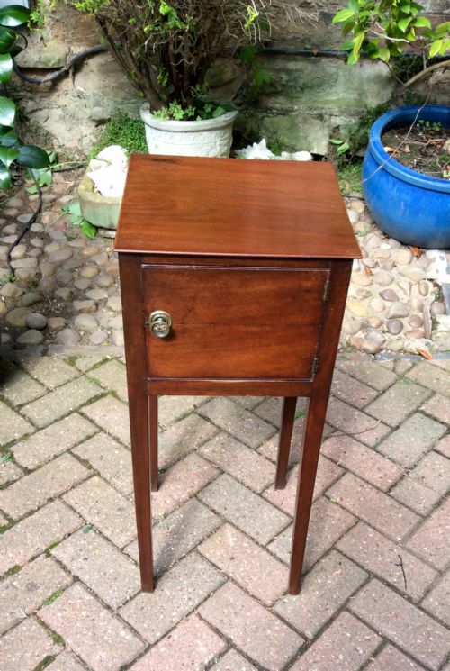 VERY SMALL GEORGIAN MAHOGANY BESIDE POT CUPBOARD - ADDITIONAL PHOTO 4
