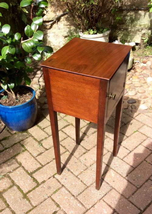 VERY SMALL GEORGIAN MAHOGANY BESIDE POT CUPBOARD - ADDITIONAL PHOTO 5