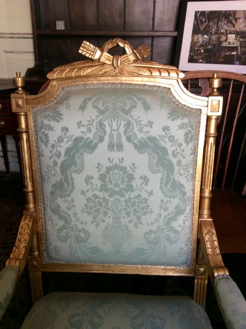 PAIR OF EDWARDIAN GILTWOOD ARMCHAIRS - ADDITIONAL PHOTO 2