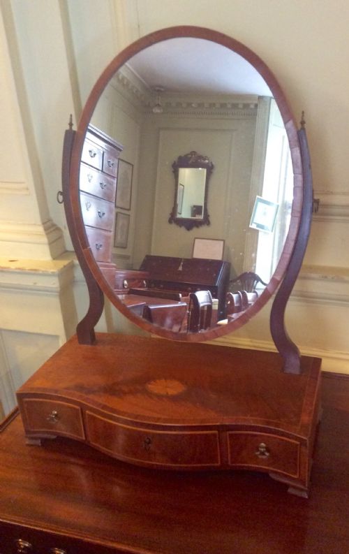 georgian mahogany dressing table mirror - CATEGORY: ANTIQUE MIRRORS - DATED GEORGIAN