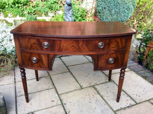 REGENCY MAHOGANY BOW FRONT DRESSING TABLE - ADDITIONAL PHOTO 5