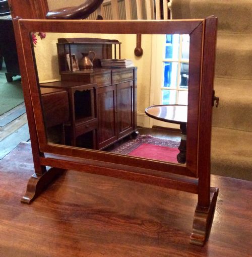 mahogany toilet or dressing table mirror - CATEGORY: ANTIQUE MIRRORS - DATED 19TH CENTURY