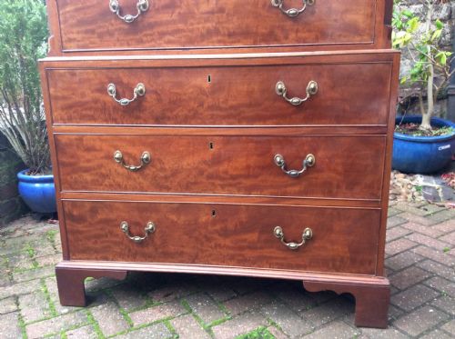 SMALL GEORGIAN MAHOGANY CHEST ON CHESTTALLBOY - ADDITIONAL PHOTO 1