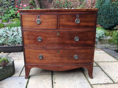 SMALL REGENCY BOW FRONT CHEST OF DRAWERS - ADDITIONAL PHOTO 3