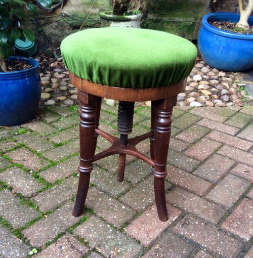 regency mahogany adjustable piano stool - CATEGORY: ANTIQUE STOOLS - DATED REGENCY
