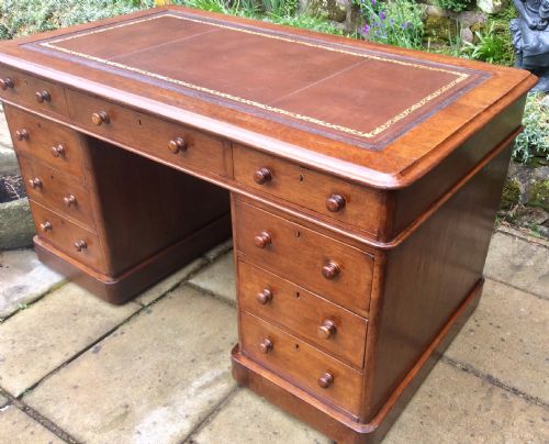 OAK 54 INCH PEDESTAL DESK - ADDITIONAL PHOTO 3