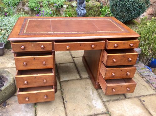 OAK 54 INCH PEDESTAL DESK - ADDITIONAL PHOTO 4