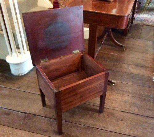 GEORGIAN MAHOGANY BOX STOOL - ADDITIONAL PHOTO 2