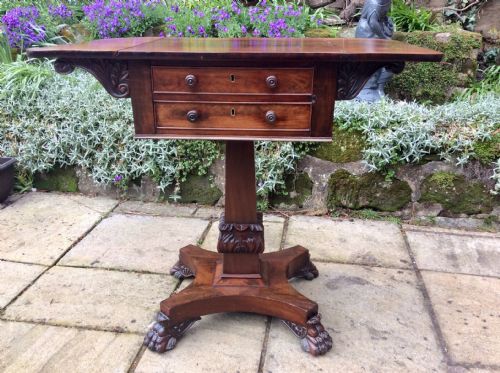 mahogany work table - CATEGORY: ANTIQUE TABLES - DATED VICTORIAN