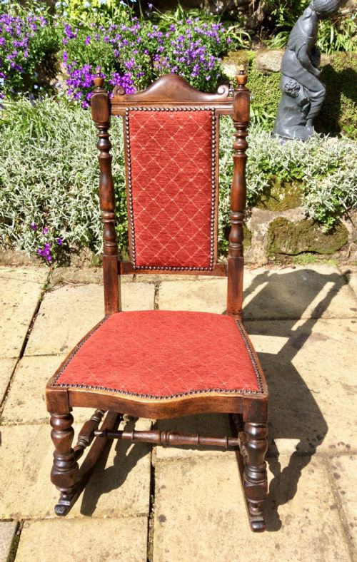 walnut rocking chair - CATEGORY: ANTIQUE CHAIRS - DATED VICTORIAN