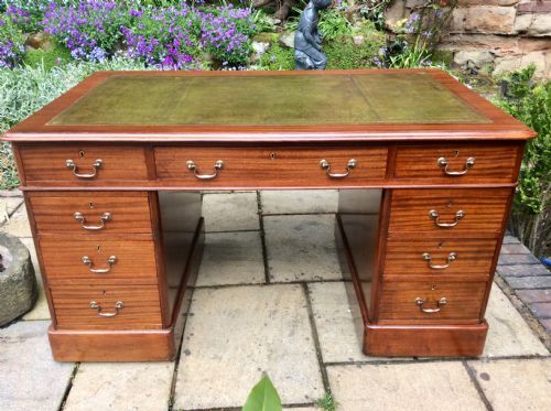 mahogany pedestal desk - CATEGORY: ANTIQUE DESKS - DATED 1920