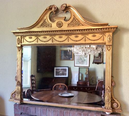 regency giltwood overmantle mirror - CATEGORY: ANTIQUE MIRRORS - DATED 19TH CENTURY