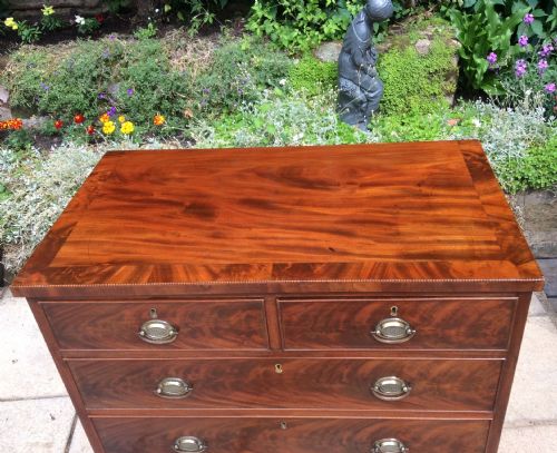 SMALL REGENCY MAHOGANY CHEST OF DRAWERS - ADDITIONAL PHOTO 2
