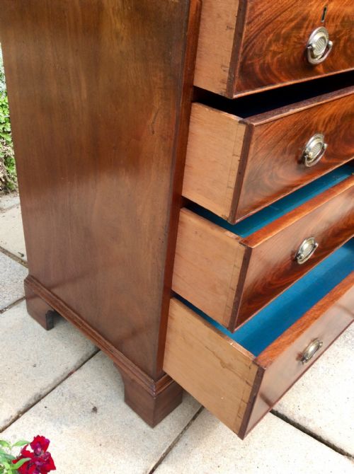 SMALL REGENCY MAHOGANY CHEST OF DRAWERS - ADDITIONAL PHOTO 4