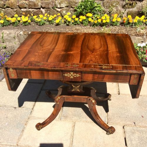 REGENCY ROSEWOOD SOFA TABLE - ADDITIONAL PHOTO 7