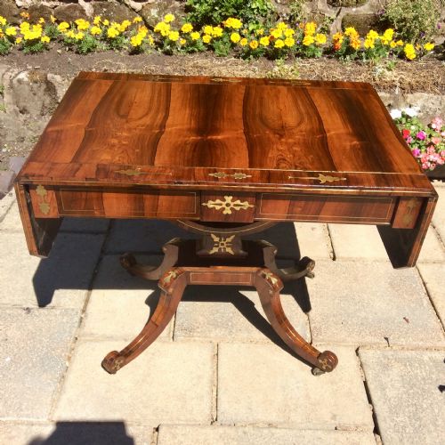 REGENCY ROSEWOOD SOFA TABLE - ADDITIONAL PHOTO 8