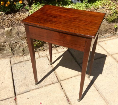 SMALL MAHOGANY SIDE WORK TABLE - ADDITIONAL PHOTO 4