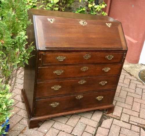 georgian oak bureau - CATEGORY: ANTIQUE BUREAU - DATED 1750