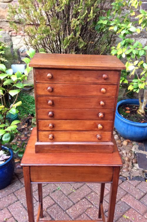miniature collectors chest of drawers - CATEGORY: ANTIQUE CABINETS - DATED VICTORIAN
