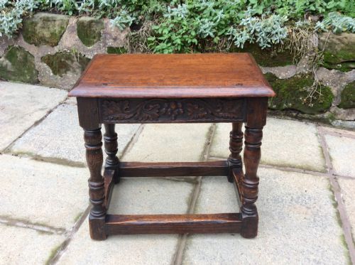oak joint stool - CATEGORY: ANTIQUE STOOLS - DATED 19TH CENTURY