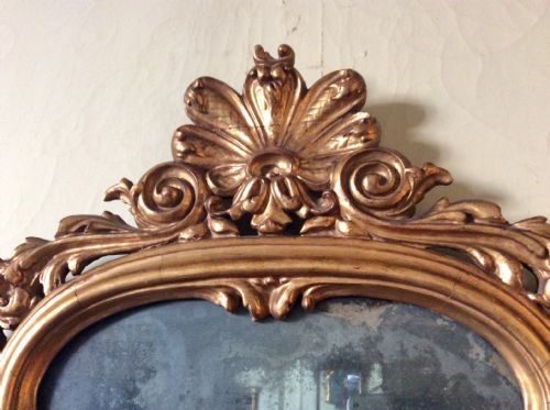 RARE GEORGIAN GILTWOOD MIRROR WITH ORIGINAL MERCURY GLASS - ADDITIONAL PHOTO 1