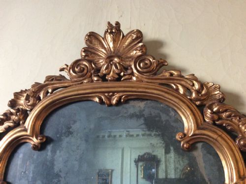RARE GEORGIAN GILTWOOD MIRROR WITH ORIGINAL MERCURY GLASS - ADDITIONAL PHOTO 4