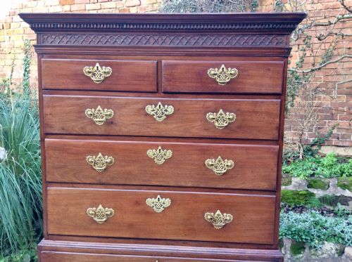 GEORGIAN MAHOGANY CHEST ON CHEST - ADDITIONAL PHOTO 1