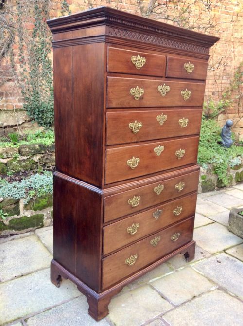 GEORGIAN MAHOGANY CHEST ON CHEST - ADDITIONAL PHOTO 2