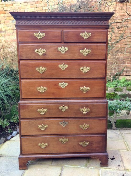 GEORGIAN MAHOGANY CHEST ON CHEST - ADDITIONAL PHOTO 5