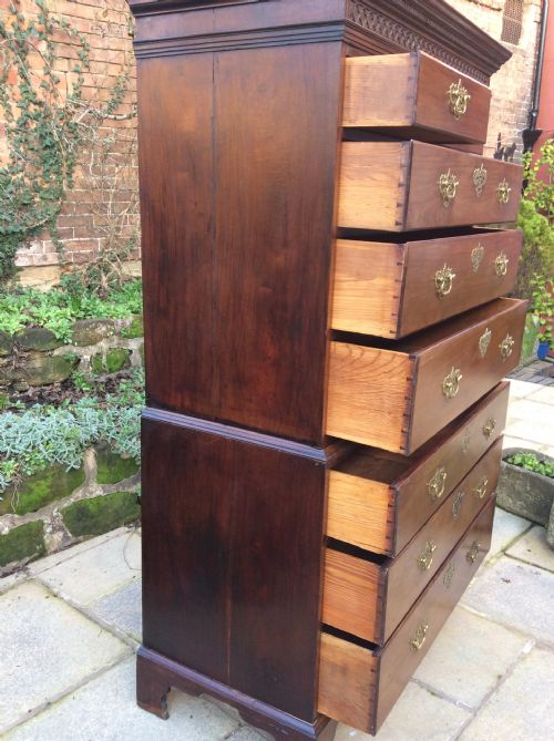 GEORGIAN MAHOGANY CHEST ON CHEST - ADDITIONAL PHOTO 6