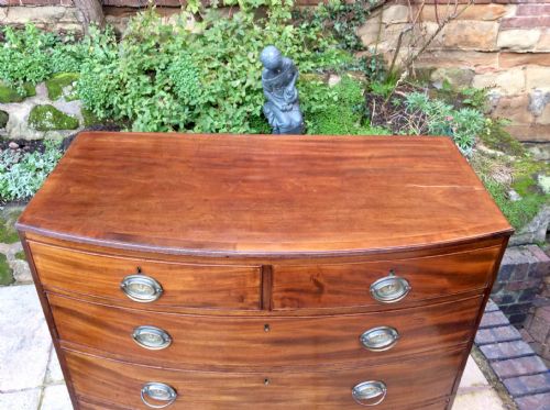 GEORGIAN BOW FRONT CHEST OF DRAWERS - ADDITIONAL PHOTO 3