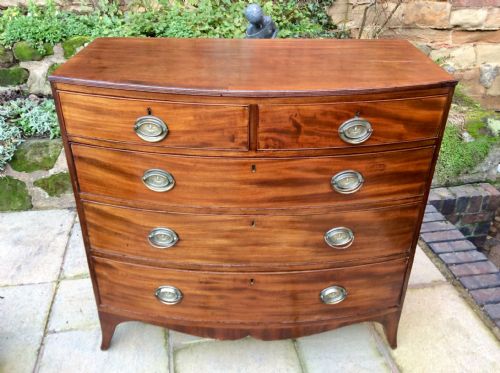 GEORGIAN BOW FRONT CHEST OF DRAWERS - ADDITIONAL PHOTO 5